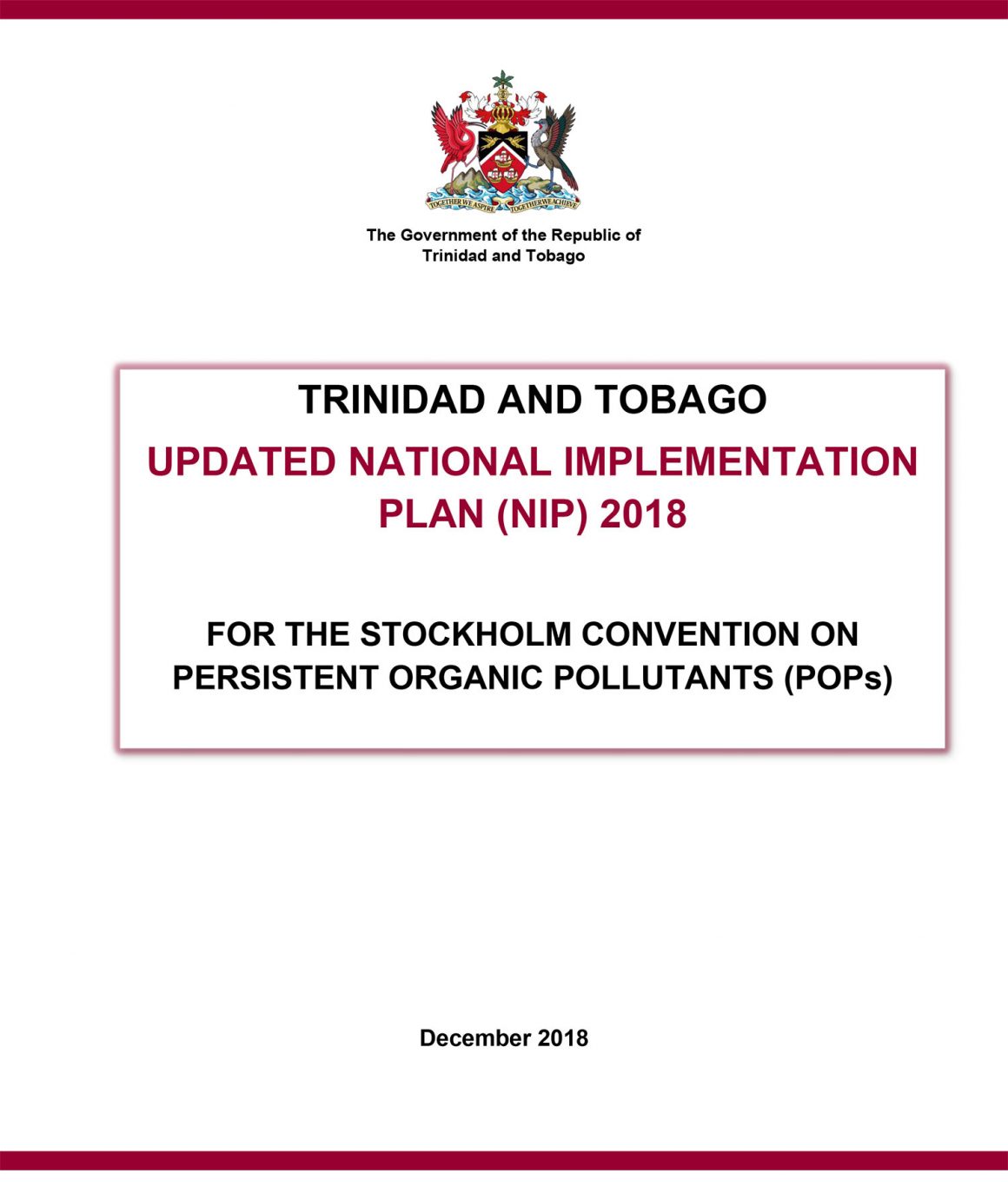 Trinidad and Tobago 2018 National Implementation Plan for the Stockholm Convention on Persistent Organic Pollutants